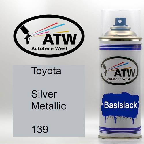 Toyota, Silver Metallic, 139: 400ml Sprühdose, von ATW Autoteile West.